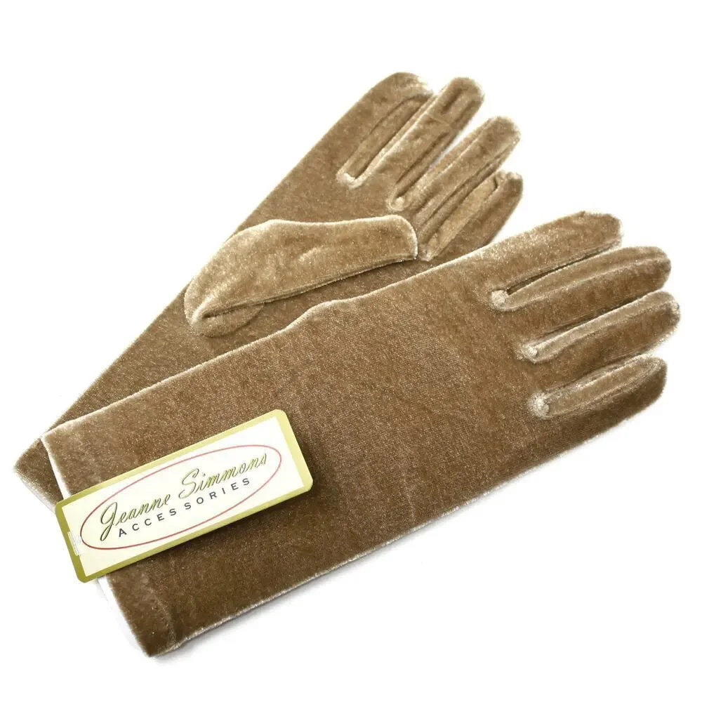 Gold Velvet Wrist Length Dress Gloves Church Formal Evening Accessory – Hey Viv